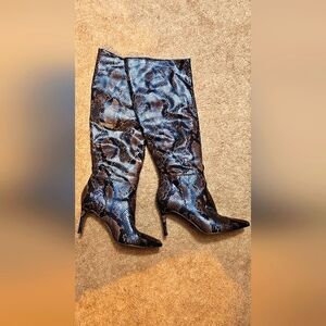 Steve Madden brown snakeskin knee high boots